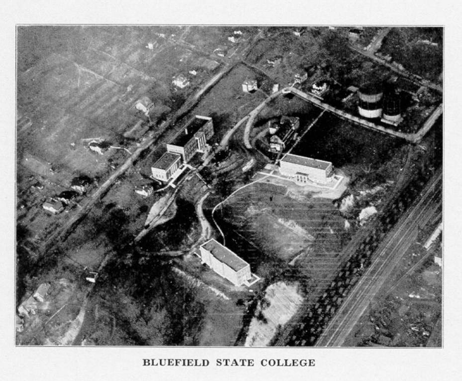 black and white photo of Bluefield State College library