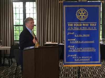 Bluefield State College President Robin Capehart was the program speaker at the May 14 meeting of the Beckley Rotary Club.