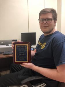 Brady Shrader, recipient of the 2019 Brian Delp Service Award at Bluefield State College