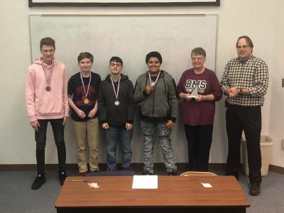 Bluefield Middle School is pictured after winning the regional MATHCOUNTS competition at Bluefield State College