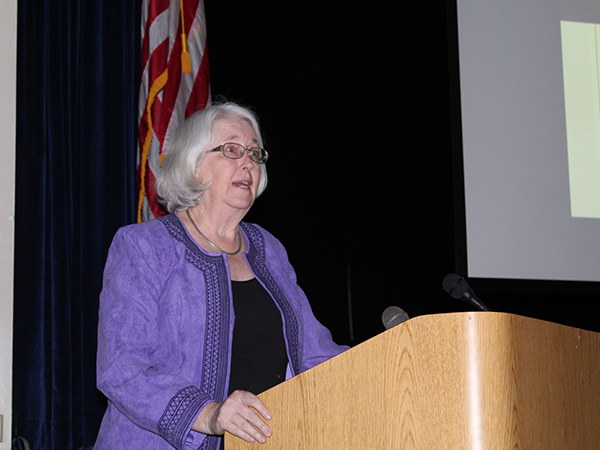 Rebecca "Becky" Crabtree, author, Monroe County educator, and Bluefield State College alumna, discussed the lives and legacies of Dr. Henry Lake Dickason and Dr. William Robertson during a recent BSC Honors College Speaker Series program.